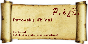 Parovsky Örsi névjegykártya